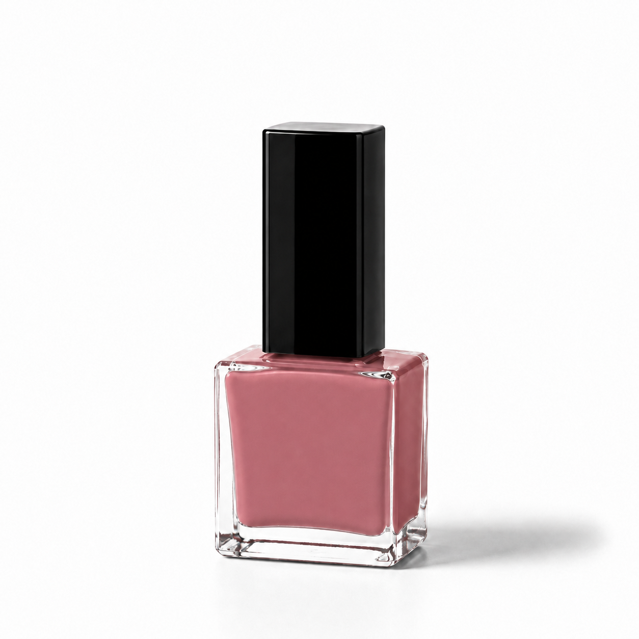 Misty Rose nail polish bottle with a black cap on a white background