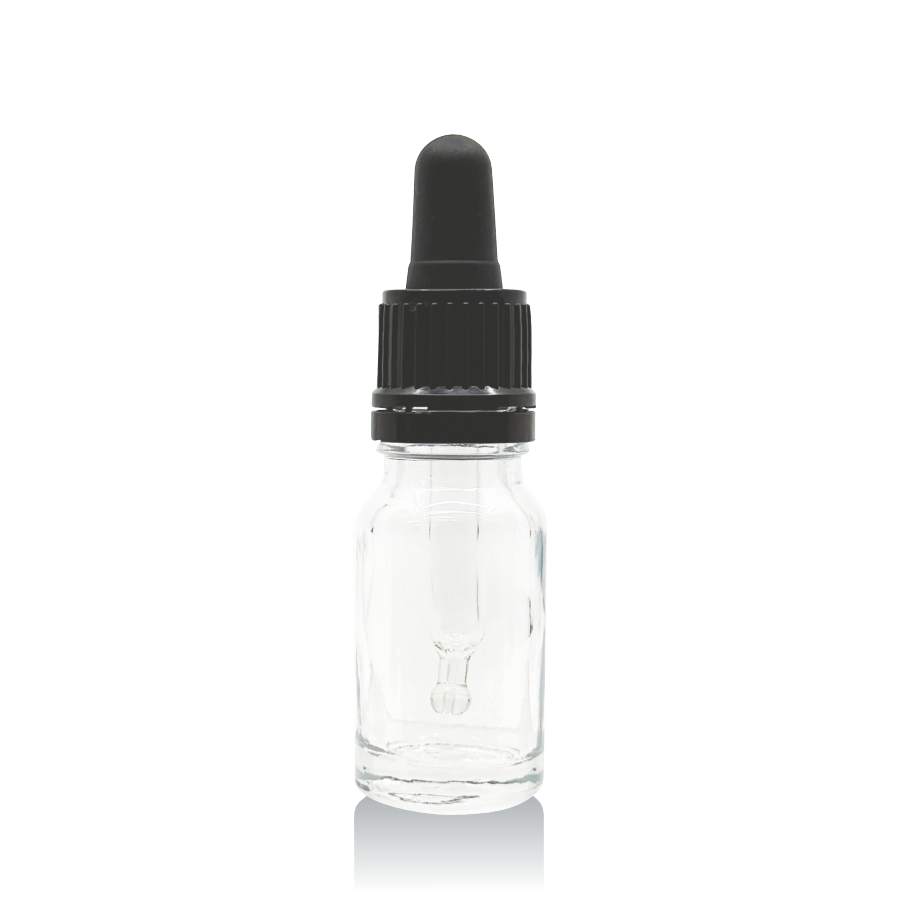 Black Dropper Transparent Bottle