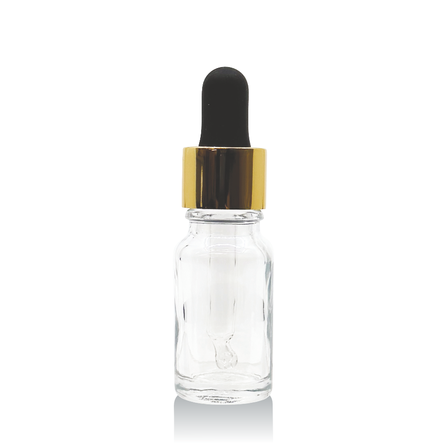 Gold Dropper Transparent Bottle